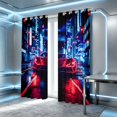 thumbnail image 2 of Erosebridal Sports Car Blackout Curtains, City Night Curtains Pack of 2 (42x84 Each), Red Neon City, 2 of 5