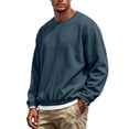 thumbnail image 2 of hoksml Men s Crew Neck Sweatshirt Cropped Loose Drop Shoulder Elastic Waist for Casual Daily Work Outdoor Comfort, 2 of 5