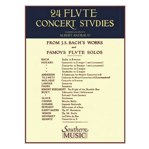 24 Flute Concert Studies: Unaccompanied Flute, (Paperback)
