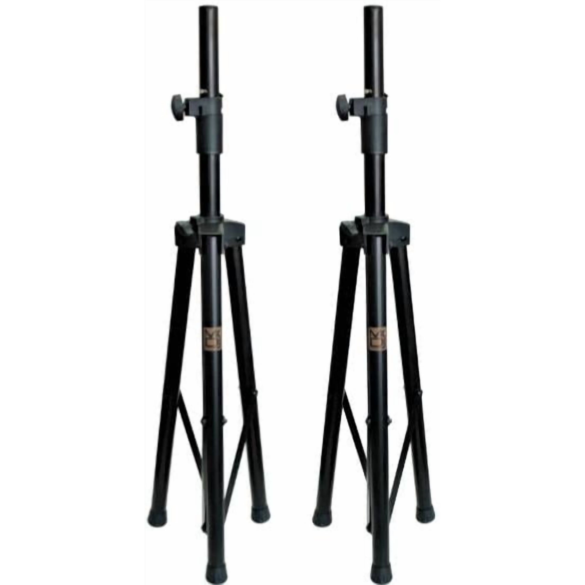 2 MR DJ SS350B Speaker Stand Universal Black Heavy Duty Folding Tripod PRO PA DJ Home On Stage Speaker Stand Mount Holder