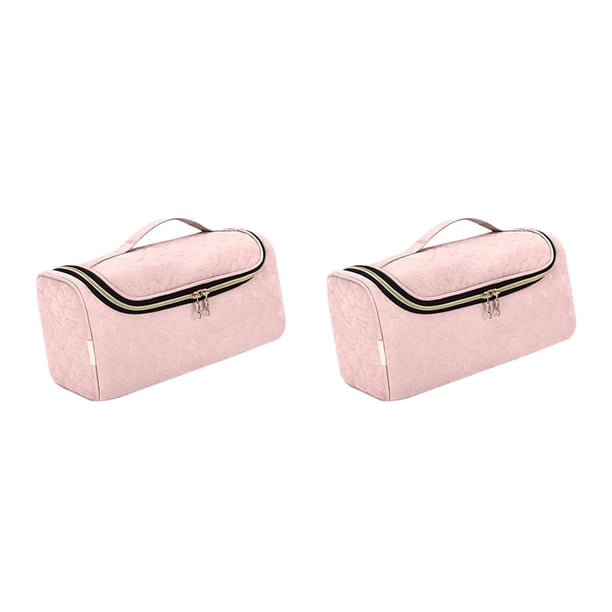 Seitruly Accesorios para rizadores de pelo Bolsa de almacenamiento Organizador de accesorios de estilo colgante 2piezas Rosa