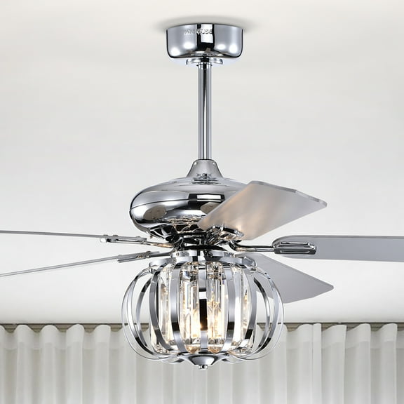 Tamaya 52 in. 3-Light Indoor Chrome Finish Ceiling Fan with Light Kit