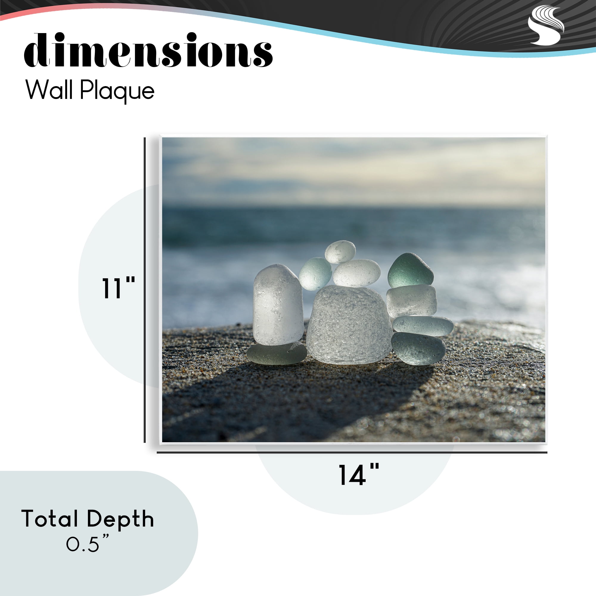 Stupell Industries Balancing Sea Glass Pebbles Wall Plaque Art, design by LMarie Allen