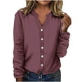 thumbnail image 1 of Timegard Cardigan pour Femmes à Col en V Boutonné, Automne, Léger, Couleur Unie, Vestes Fines Confortables, 1 of 5