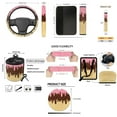 thumbnail image 7 of Yuyamidu Ice Cream Car Seat Cover Set for Women Car Steering Wheel Cover Seat Belt Pads Trash Bin Mount Phone Holder Rearview Mirror Cover Cup Holder Wrist Key Chain 15 PCS, 7 of 7