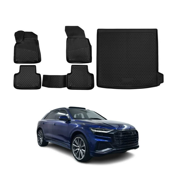 Custom Floor Mats & Cargo Liners for Audi Q8 2019-2025 Black 5 Pcs
