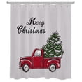 thumbnail image 2 of HVEST Christmas Shower Curtain for Bathroom,Red Truck and Xmas Tree Fabric Shower Curtain,Winter Country Polyester Waterproof Decor Accessories Bath Curtain with Hooks,60x72 Inches, 2 of 6