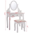 thumbnail image 2 of Veryke Makeup Vanity Set with Stool, Wooden Vanity Table for Girls, Vanity Desk with Mirror, Gift for Women, White, 2 of 8