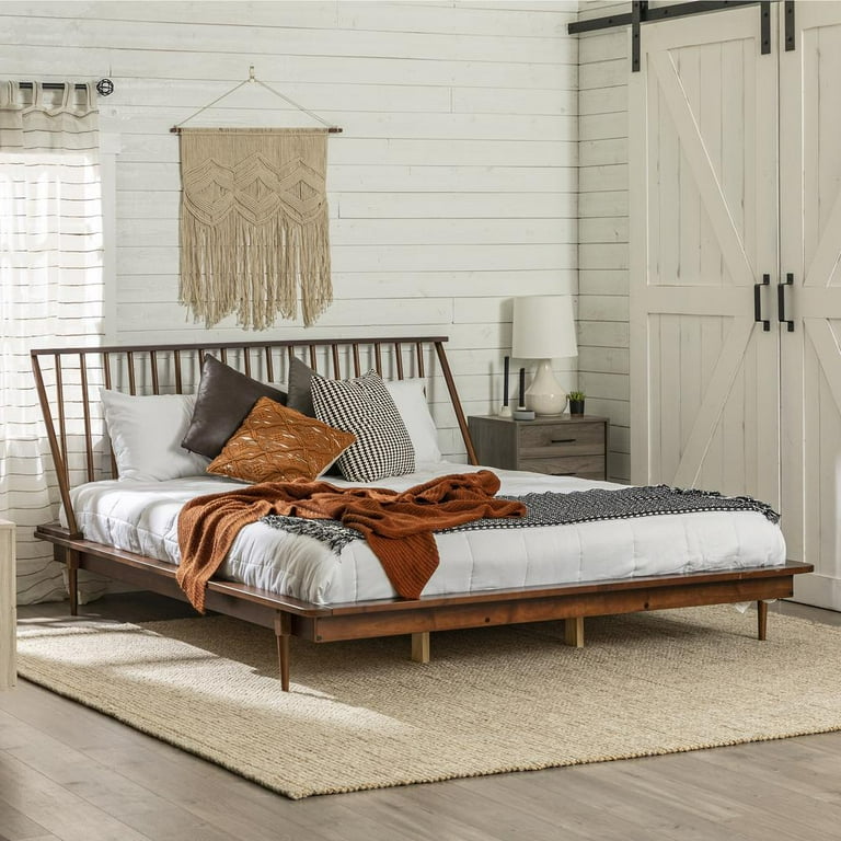 Mid century spindle bed king deals