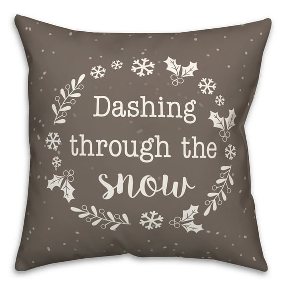 Creative Products Dashing Through the Snow 18 x 18 Spun Poly Pillow