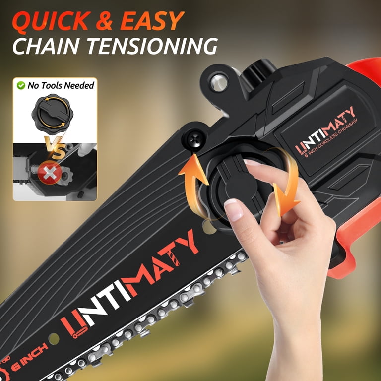 UNTIMATY Mini Cordless Chainsaw 6 inch, 21V Battery photo 4