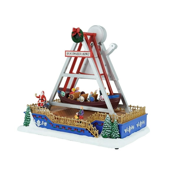 Christmas Village Display Musical Carnival Buccaneer Ride Lights up Scenery Christmas Gifts Micro Landscape Table Centerpiece