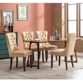 thumbnail image 6 of Set of 4 Velvet Fabric Dining Chairs Luxury Tufted Back with Nailed Trim and Back Ring Pull Home Kitchen Dining Room Chairs Armless Accent Side Chairs Solid Rubber Wood Legs, 6 of 8