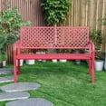 thumbnail image 5 of Fiery Red Retreat- All-Steel Garden Bench for Outdoor Comfort, 5 of 5