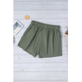 thumbnail image 2 of ABPHQTO Pantalones cortos de punto con cordón elástico en la cintura y bolsillos laterales para mujer de color verde, 2 of 5