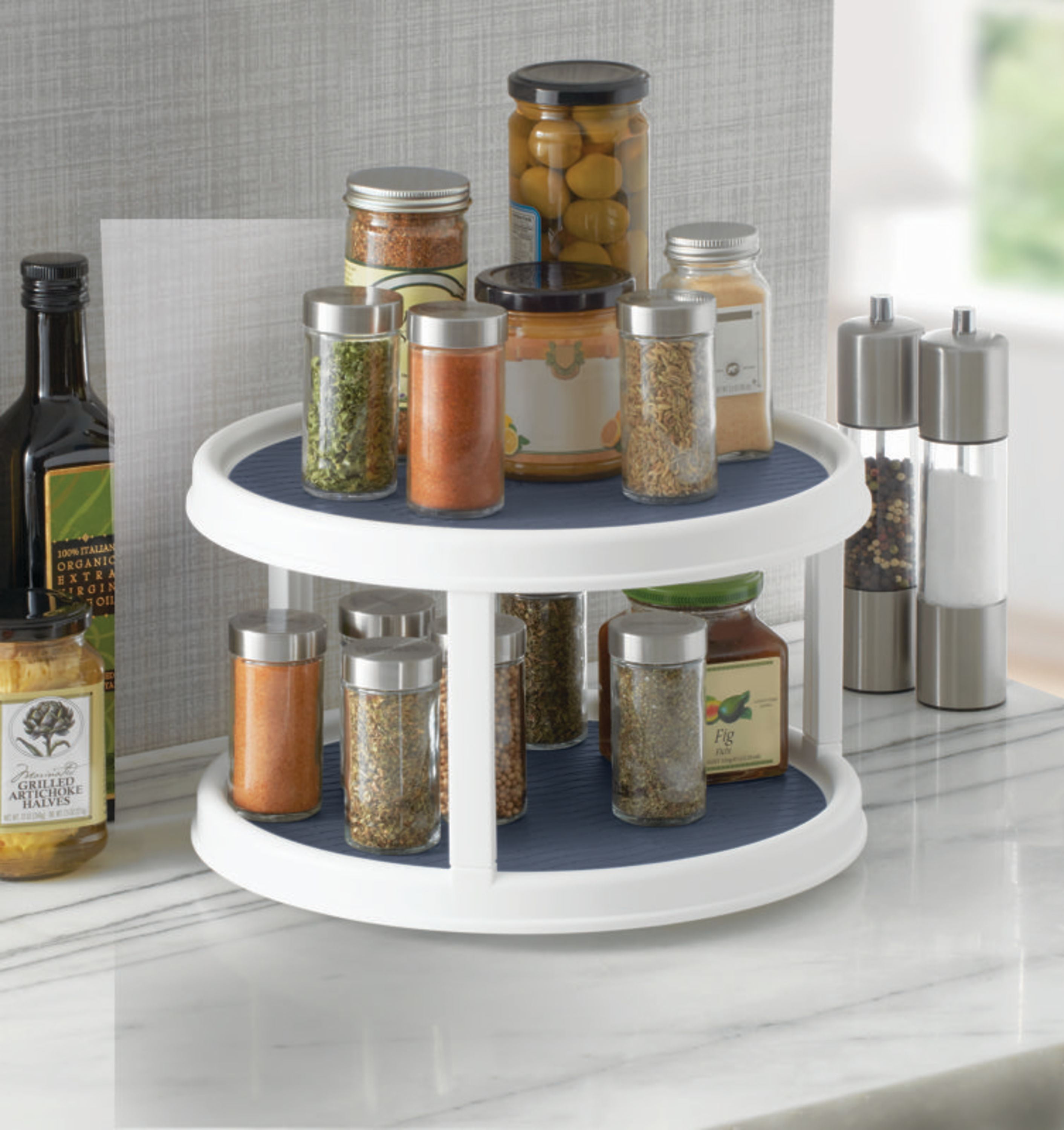 Dropship 2 Tier Lazy Susan 360° Turntable Non Skid Kitchen Spice Rack  Organizer 10 Inch Height Adjustable Storage Rack For Cabinet Counter  Bathroom Pantry to Sell Online at a Lower Price