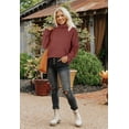 thumbnail image 6 of Sherrylily Women Turtleneck Sweaters Batwing Sleeve Casual Pullover Loose Sweater, 6 of 7