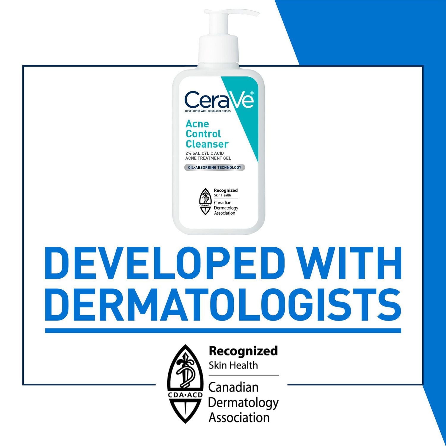 CeraVe Acne Control Cleanser, 2% Salicylic Acid Face Wash with Purifying Clay for Oily Skin and Blackheads, 355mL, Formulated to help clear acne