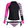 thumbnail image 6 of 2DXuixsh Swimwear Womens Swimwear Women Long Sleeve Rash Guard Top 2 Piece Swimsuit Set Womens Underwire Swimsuits Two Piece Womens Swim C S, 6 of 9