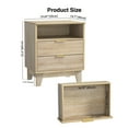 thumbnail image 2 of Eumyviv Wood Nightstand, Modern End Table with 2 Drawer and One Open Shelf Side Table for Living Room Bedroom, Oak H0159, 2 of 8