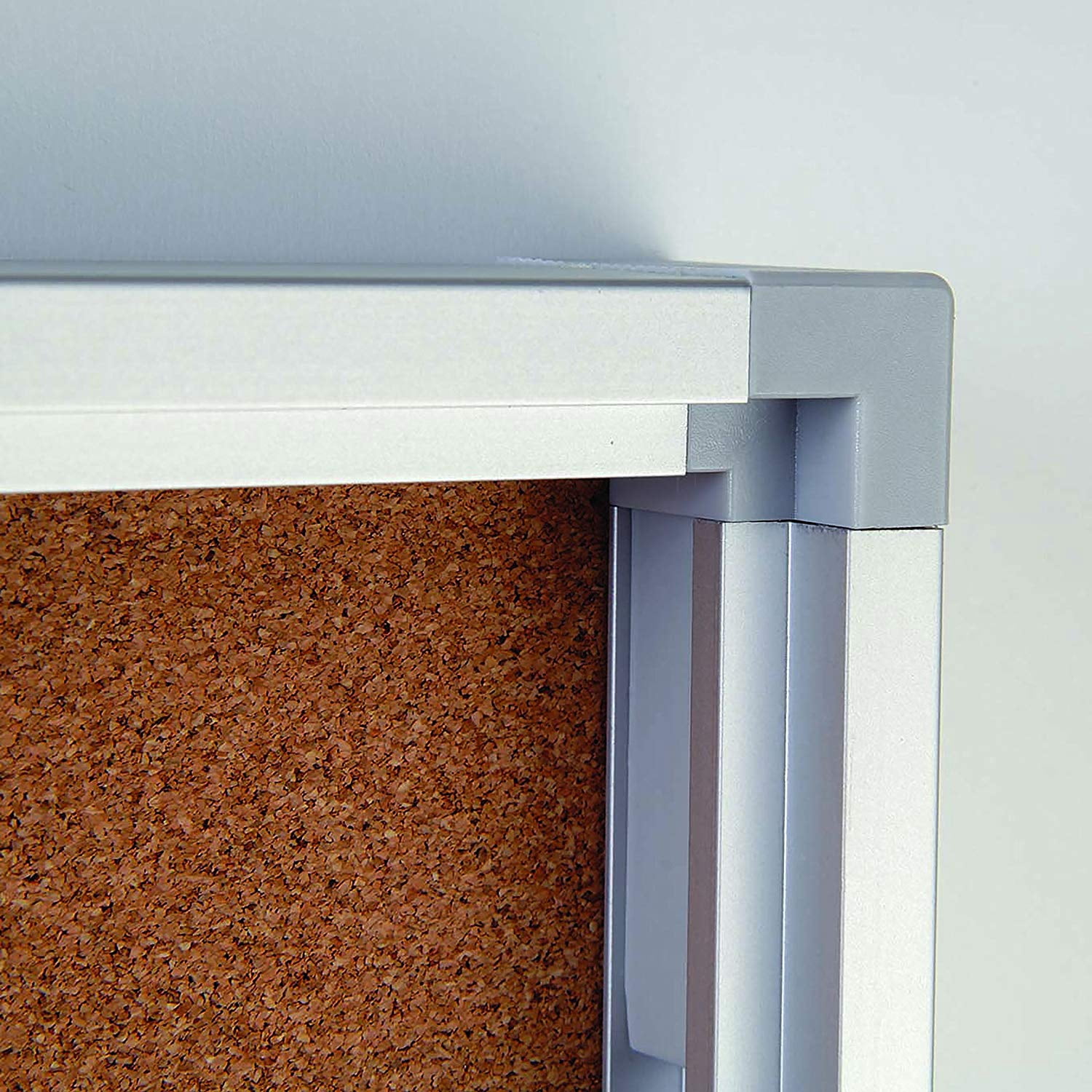 M&T Displays Enclosed Cork Bulletin Board 18.66x25.87 inches Silver Aluminum 4x(8.5x11)" Outdoor Noticeboard
