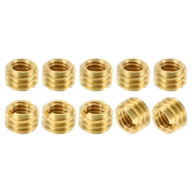 Unique Bargains Brass Threaded Repair Insert Nut, 10 Pcs M6x1 to M4x0.7 Thread Sleeve Reducing Nut Screw Reducer 4mm