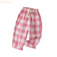thumbnail image 2 of LYHaoo Boys Plaid Casual Pants Summer Lightweight Breathable Loose Fit Outdoor Trousers For Kids Toddler Youth Girls' Pants(Pink), 2 of 7