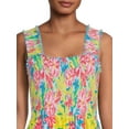 thumbnail image 5 of Time and Tru Women's Sleeveless Smocked Top, 5 of 6