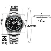 ADDIESDIVE Watches for Men Dive 200m Waterproof Mens Analog Quartz Watch BGW9 Luminous, Date Magnifier, Stainless Steel Bracelet