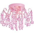 thumbnail image 1 of Candelabro Q&S, minicristal, montaje semiempotrado, 3 luces, color rosa, 1 of 9