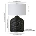 thumbnail image 4 of Evelyn&Zoe Jolina 27" Tall Oversized/Rattan Table Lamp with Fabric Shade, Black Rattan/White, 4 of 5