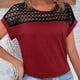 thumbnail image 5 of mfyjkho Tops Para Mujer, Camisa Informal De Manga Corta Con Cuello Redondo Y Ribete De Encaje Para Mujer Tops Para Mujer L, 5 of 8