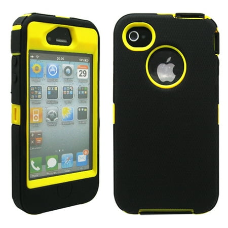 Three Layer Silicone PC Heavy Duty Rugged Protective Case Cover for iPhone 4 4G 4S