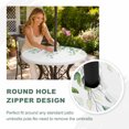 thumbnail image 6 of Sage Green Eucalyptus Leaves Round Outdoor Tablecloth with Umbrella Hole Zipper, Farmhouse Spring Botanical Elastic Fitted Table Cover, Waterproof Table Cloth for Patio Picnic Party Fits 54"-60", 6 of 9