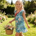 thumbnail image 4 of Afuyipoi Girls Sleeveless Sundress Size 1-12 A-Line Floral Print Button Front Cheongsam Dress for Kids Summer Beach Vacation Multicolor Size 1T, 4 of 6