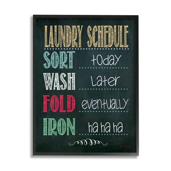 Stupell IndustriesStupell Industries Laundry Schedule Chalkboard Bathroom Wall ArtFramed Wall Art by Jo Moulton