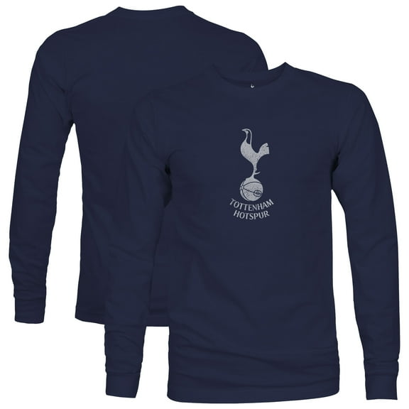 Men's 1863FC  Navy Tottenham Hotspur Mono Badge Long Sleeve T-Shirt
