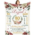 thumbnail image 1 of LHSHID 80th Happy Birthday Blanket for Woman 80th Birthday Decorations for Women 80 Year Old Birthday Gift Ideas for Her Wife Daughter Sister Friend Flower Soft Throw Blanket 40"x50", 1 of 8