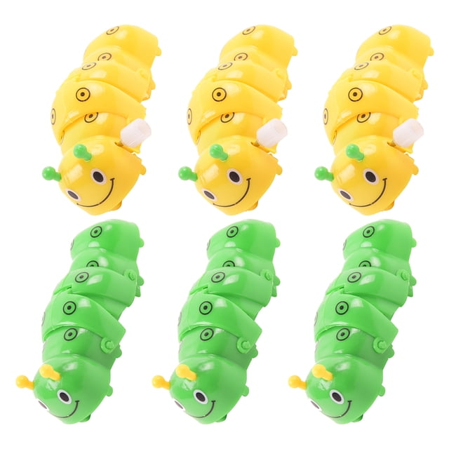 BRIGHTFUFU 6 piezas de divertido juguete de oruga de cuerda para niños, divertido juguete educativo