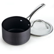 Cooks Standard 3-Quart Hard Anodized Nonstick Saucepan with Lid, Black