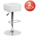 thumbnail image 3 of Flash Furniture 2 Pk. Contemporary White Vinyl Adjustable Height Barstool with Square Seat and Chrome Base, 3 of 5