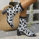 thumbnail image 3 of NECHOLOGY Botas Mujer Adulto Femenino Zapatos Botines de mujer Moda de mujer otoño nuevo tejido elástico media moda tacón grueso calcetines de felpa botas para mujer (White, 7), 3 of 7