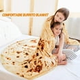 thumbnail image 4 of Manta de burritos, manta de tortilla de harina gigante de doble cara, manta de tortilla novedosa para su familia, manta de taco de franela suave y cómoda de 285 g/m² para adultos. (Beige, 60 pulgadas) Fokelyi WRMH-188-3, 4 of 7