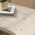 thumbnail image 5 of Coffee Table with Curved Art Deco Design, Vintage Rectangle Coffee Table, Farmhouse Accent Center Table Low Cocktail Tea Table with Rounded Corners for Living Room Dining Room, Antique White, 5 of 7