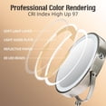 thumbnail image 2 of WIZCHARK 9 "Large Light Makeup Mirror, 1x / 10x True HD Magnifying Mirror, 3-Color Light dimmable, 2 Rechargeable Makeup Mirrors 360° Rotation, Standing Desk Makeup Mirror, Brush Nickel, 2 of 7