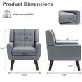 thumbnail image 4 of DREAMSIDEA Accent Chair Modern Upholstered Armchair for Living Room Button Tufted Reading Chair Bedroom Dorm Office,Gray, 4 of 6