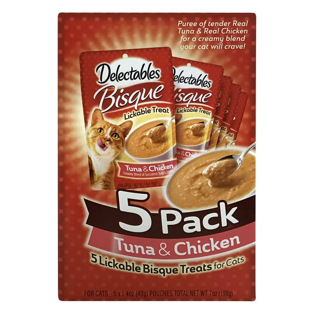 Delectables Bisque Lickable Cat Treats Tuna & Chicken, 5 Count (1.4 oz