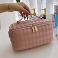 thumbnail image 2 of Estuche de maquillaje para mujer Cuero de PU portátil con divisores/manija/cremallera para hombres/mujeres, 2 of 8