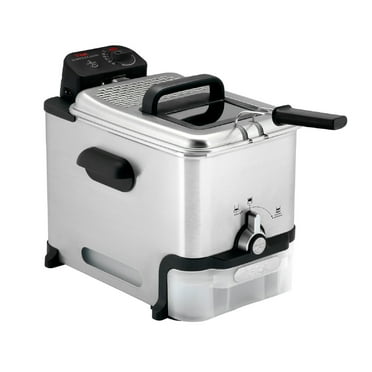 T-fal EZ Clean Deep Fryer with Basket, Oil Filtration System, Stainless Steel, 2.6 lb food capacity