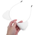 thumbnail image 3 of unbranded White Plush Cat Ears Headband for Women Designed for Face Washing and Hair Protection, 3 of 8